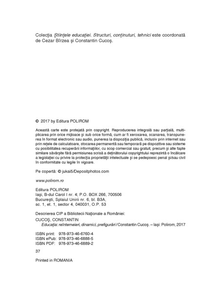 Educaţia. Reîntemeieri, dinamici, prefigurări