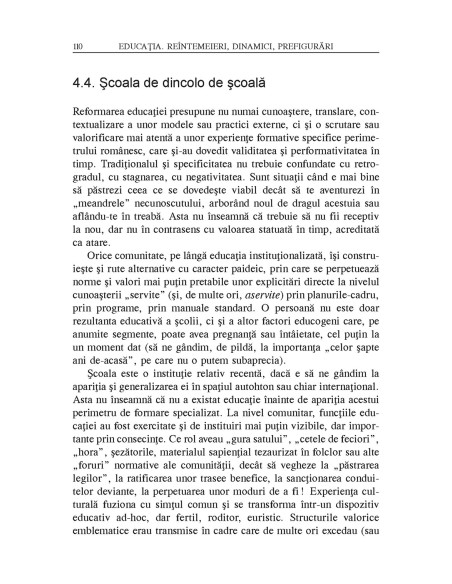 Educaţia. Reîntemeieri, dinamici, prefigurări