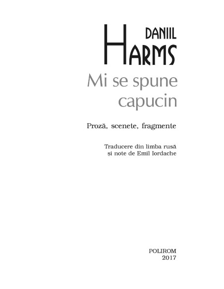 Mi se spune capucin (ediţie de buzunar)