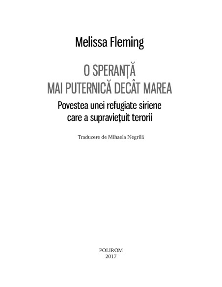 O speranţă mai puternică decît marea. Povestea unei refugiate siriene care a supravieţuit terorii