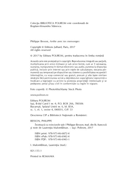 Încetează cu minciunile tale