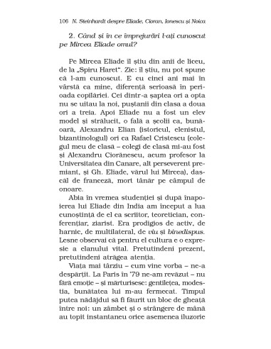 N. Steinhardt despre Eliade, Cioran,... N. Steinhardt despre Eliade, Cioran,...