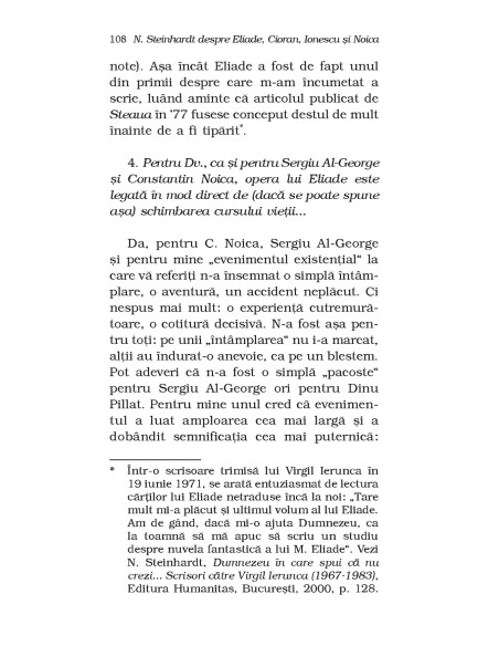 N. Steinhardt despre Eliade, Cioran, Ionescu şi Noica