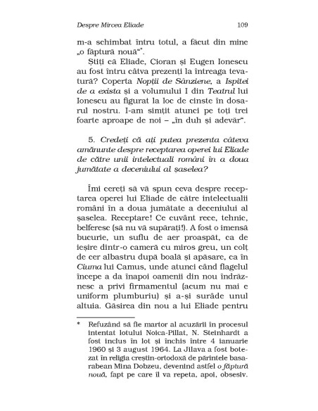 N. Steinhardt despre Eliade, Cioran, Ionescu şi Noica