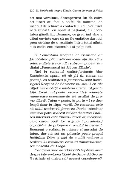 N. Steinhardt despre Eliade, Cioran, Ionescu şi Noica