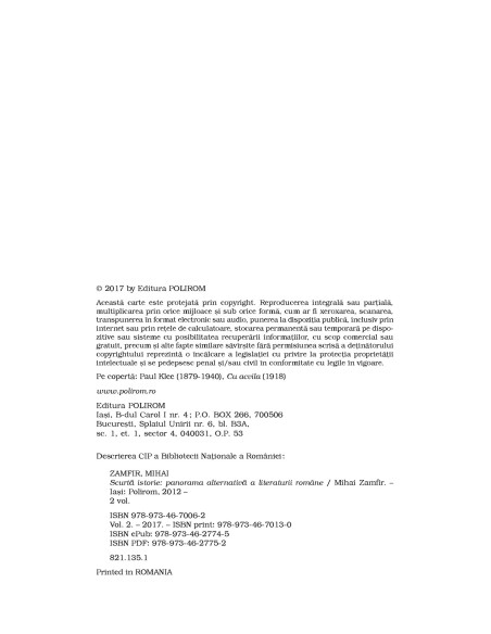 Scurtă istorie. Panorama alternativă a literaturii române. Volumul II