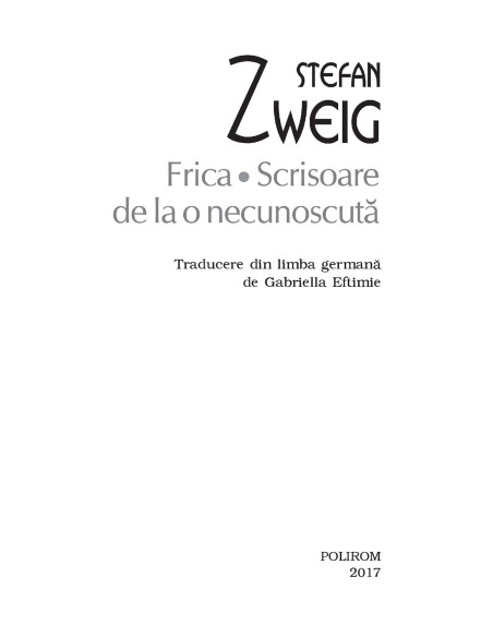 Frica * Scrisoare de la o necunoscută