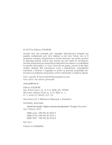 Istoria lacunelor. Despre manuscrise...