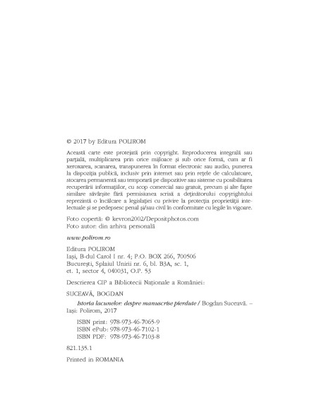 Istoria lacunelor. Despre manuscrise pierdute