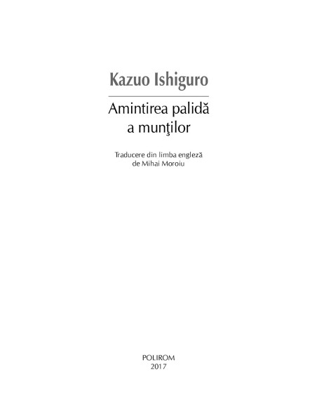 Amintirea palidă a munţilor