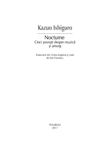 Nocturne. Cinci poveşti despre muzică... Nocturne. Cinci poveşti despre muzică...