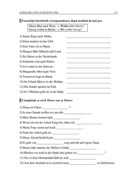 Limba germană. Exerciţii de gramatică şi vocabular