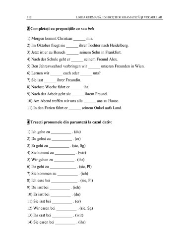 Limba germană. Exerciţii de gramatică...