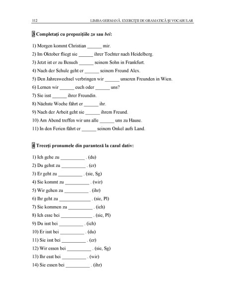 Limba germană. Exerciţii de gramatică şi vocabular