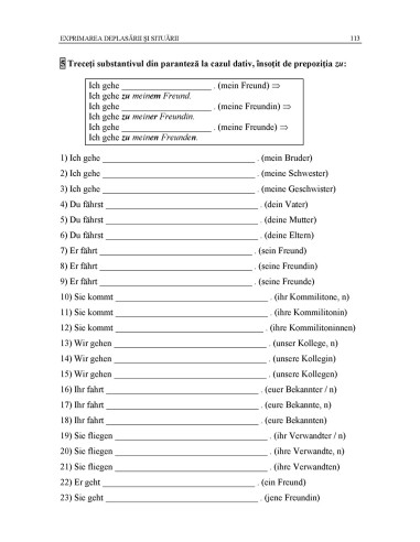 Limba germană. Exerciţii de gramatică...