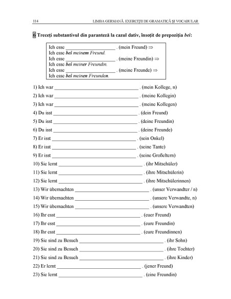 Limba germană. Exerciţii de gramatică şi vocabular