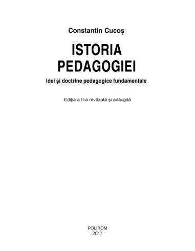 Istoria pedagogiei. Idei și doctrine...