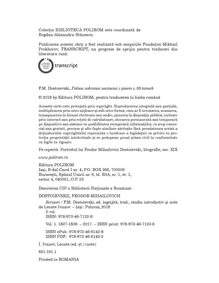 Scrisori (1837-1859). Volumul I