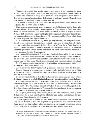 Germanii din Banat prin povestirile lor