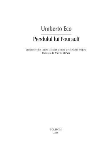 Pendulul lui Foucault Pendulul lui Foucault