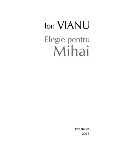 Elegie pentru Mihai