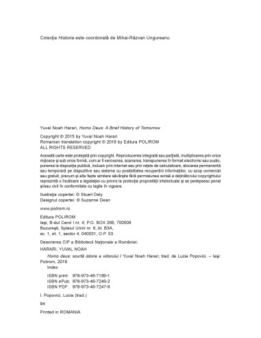 Homo deus. Scurtă istorie a viitorului Homo deus. Scurtă istorie a viitorului