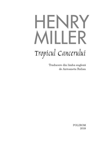 Tropicul Cancerului Tropicul Cancerului