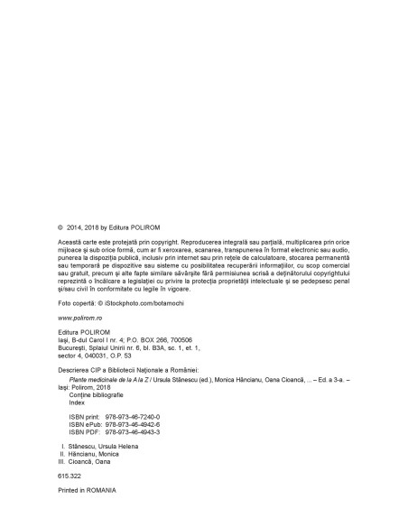Plante medicinale de la A la Z (ediţia a III-a)
