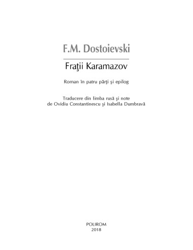 Fraţii Karamazov Fraţii Karamazov