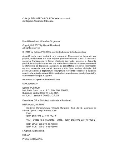 Uciderea Comandorului. Volumul I. O...