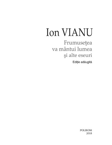 Frumuseţea va mîntui lumea şi alte... Frumuseţea va mîntui lumea şi alte...