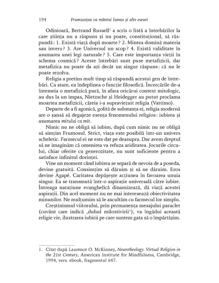 Frumuseţea va mîntui lumea şi alte eseuri