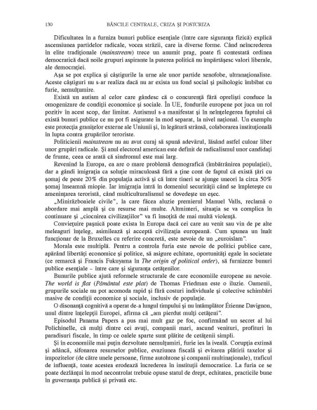 Băncile centrale, criza şi postcriza