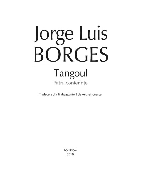 Tangoul. Patru conferinţe