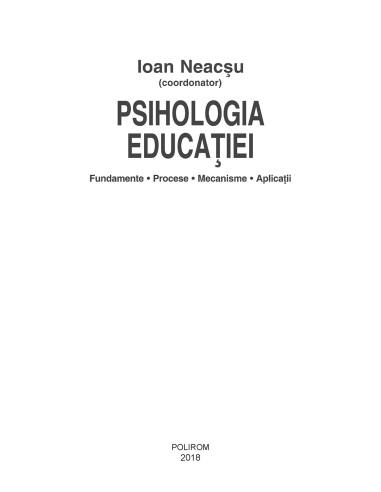 Psihologia educaţiei Psihologia educaţiei