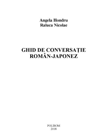Ghid de conversaţie român-japonez (ediţia 2018)