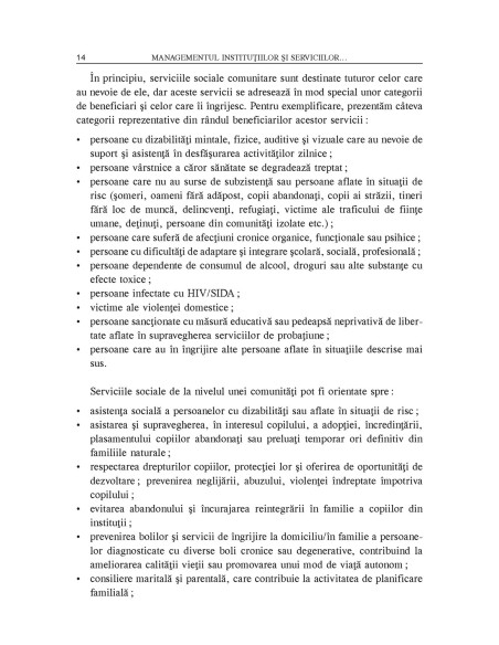 Managementul instituţiilor şi serviciilor pentru persoane cu cerinţe speciale