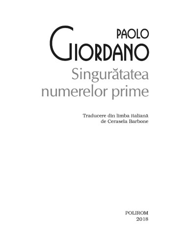 Singurătatea numerelor prime Singurătatea numerelor prime
