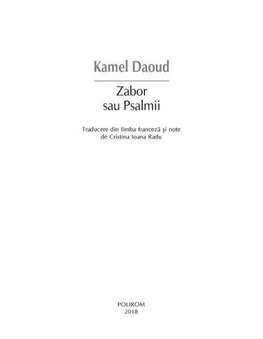 Zabor sau Psalmii Zabor sau Psalmii