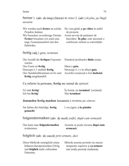 Limba germană. Dicționar de cuvinte-instrument