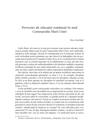 Educația la Centenar. Idei....