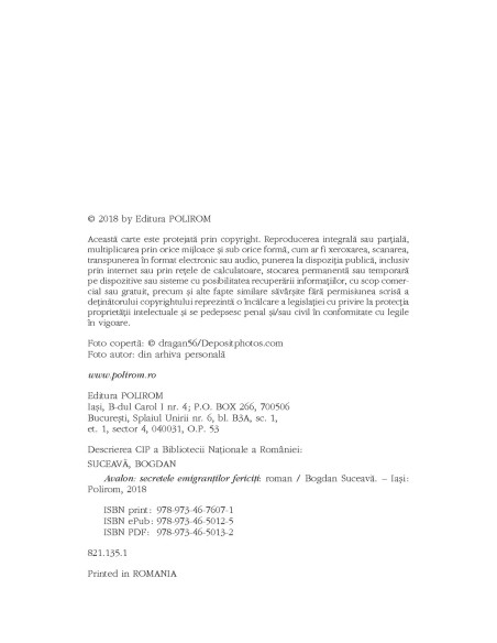 Avalon. Secretele emigranților fericiți