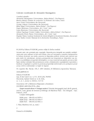 Despre numele divine. Teologia mistică Despre numele divine. Teologia mistică