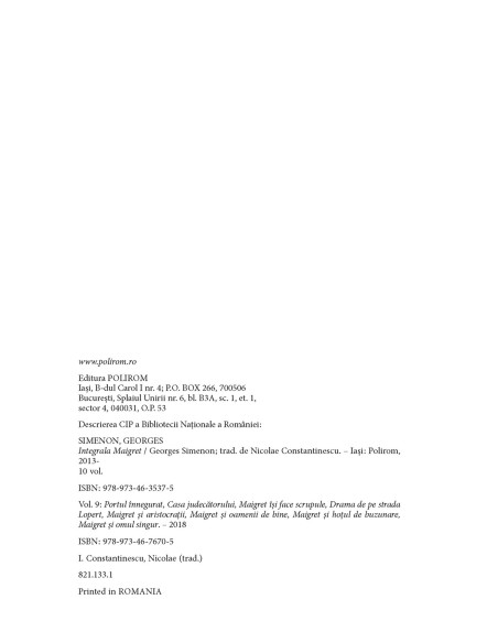 Integrala Maigret IX