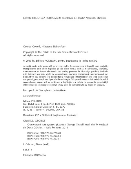 O mie nouă sute optzeci şi patru. Ediţia 2019