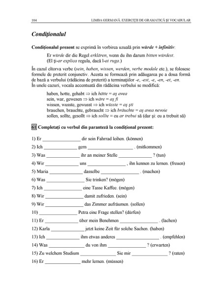 Limba germană. Exerciții de gramatică şi vocabular