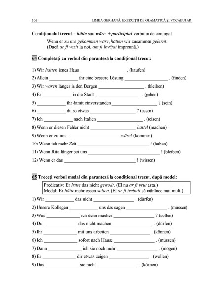 Limba germană. Exerciții de gramatică şi vocabular