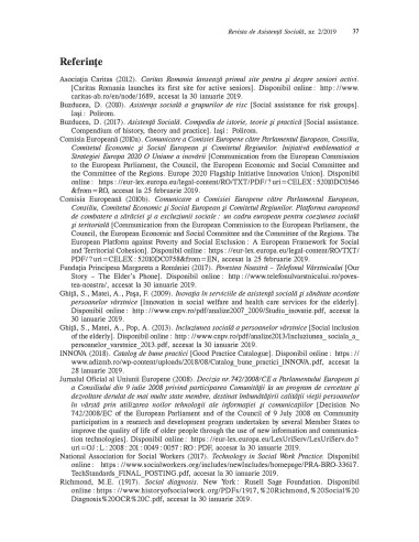 Revista de asistenţă socială. Nr. 2/2019