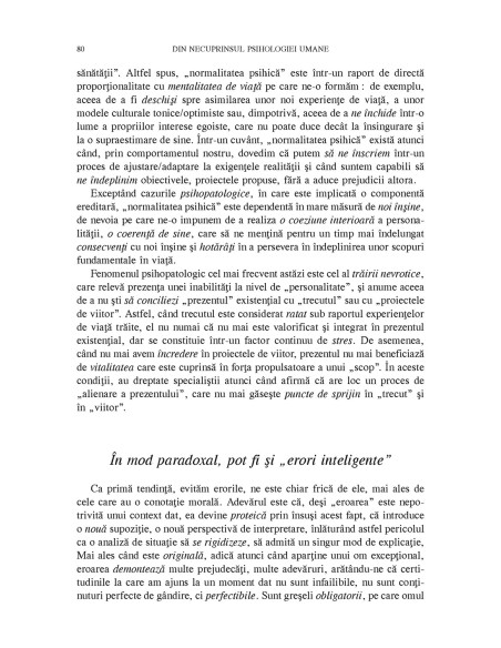 Din necuprinsul psihologiei umane