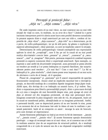 Din necuprinsul psihologiei umane